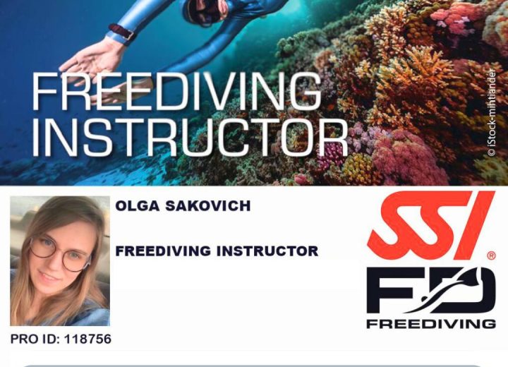 Сертификат SSI Freediving Instructor Ольги Joy Сакович